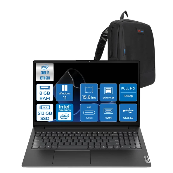Lenovo V15 Gen4 Iru Intel Core I7 13620H 12GB 256GB SSD Windows 11 Pro Intel® UHD Graphics 15.6 Inç Fullhd Taşınabilir Bilgisayar 83A100QRTRP06 + Zetta Çanta ürün görseli 1