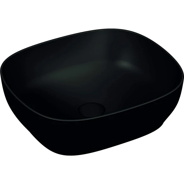 VitrA Outline 5994B483-0016 Kare Lavabo, 48 Cm, Mat Siyah ürün görseli 1