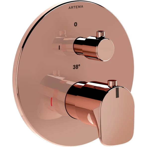 Artema Root Round A4269426 Ankastre Termostatik Banyo Bataryası, Sıva Üstü Grubu, Bakır ürün görseli 1