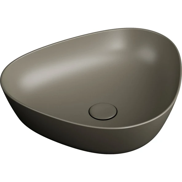 VitrA Plural 7812B450-0016 Üçgen Alçak Çanak Lavabo VitrA Clean 47 cm Mat Vizon ürün görseli 1