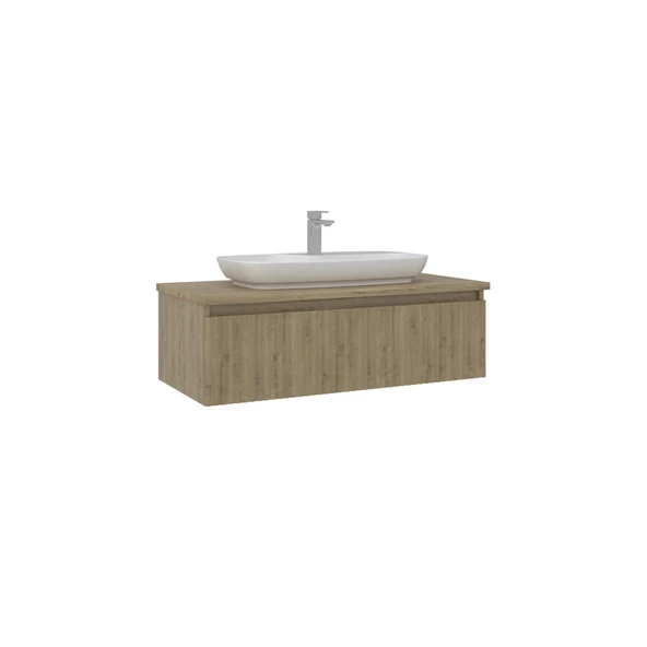 Orka Lentia 100 cm Meşe Banyo Dolabı Alt Modül Lavabo ürün görseli 1