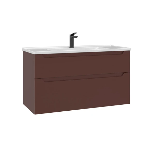 Orka Messina 100 cm Tuscan Kırmızı Banyo Dolabı Alt Modül Lavabo ürün görseli 1