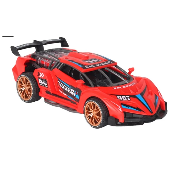 Sürtmeli Sesli Işıklı Spor Arabalar 18 cm - Kırmızı ürün görseli 1