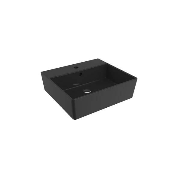 Bocchi Milano Tezgah Üstü Lavabo 50 cm Parlak Siyah 1216-005-0126 ürün görseli 1
