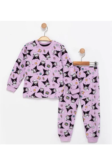 Kız Çocuk Kuromi Desenli%100 Pamuklu Pijama Takımı  1/8 Yaş ürün görseli 1