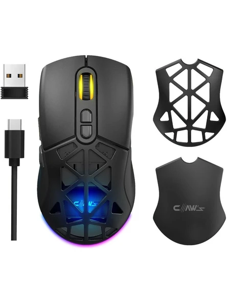 Claws Nexus Air V1 Siyah RGB Optik Kablolu/Kablosuz Oyuncu Mouse ürün görseli 1