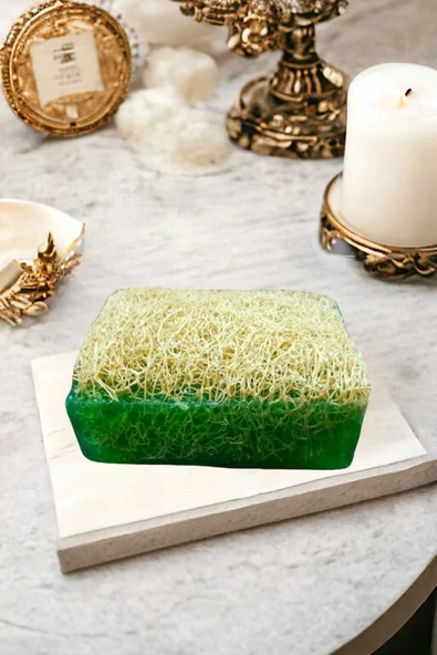 %100 El Yapımı Doğal Kabak Lifli Çay Ağacı Sabun 120 Gr ürün görseli 1
