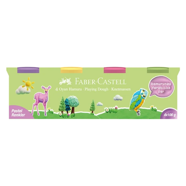 Faber Castell Oyun Hamuru Pastel Renkler 4 x 100G ürün görseli 1