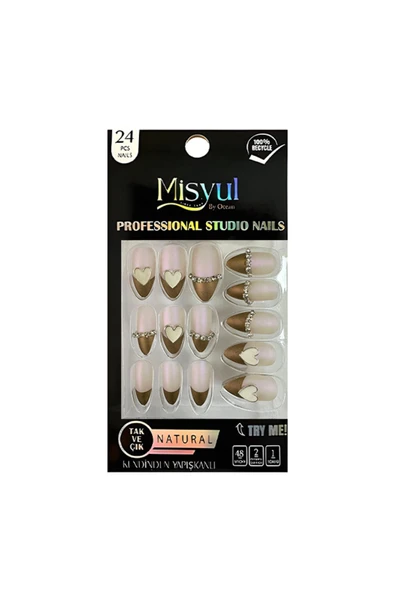 Misyul Takma Tırnak Tak Ve Çık, Sticker Yapıştırıcı, Portakal Çubuğu, Törpü Set ürün görseli 1
