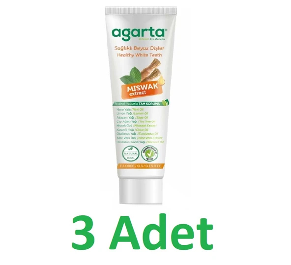 Agarta Diş Macunu Misvak Özlü 100ml x 3 adet ürün görseli 1