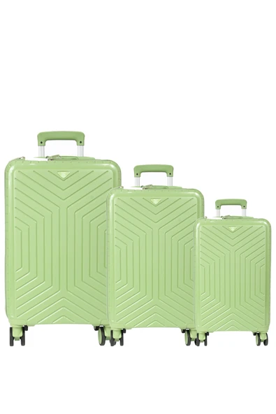 Metropolitan SDR 103 PP Valiz Seti - Büyük + Orta + Kabin Boy - Fıstık Yeşili ürün görseli 1