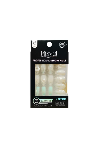 Misyul Takma Tırnak Tak Ve Çık, Sticker Yapıştırıcı, Portakal Çubuğu, Törpü Set ürün görseli 1