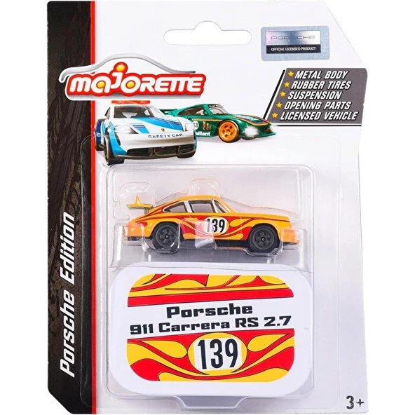 Majorette Porsche Deluxe Araçlar Porsche 911 Carrera RS 2.7 Model Araba ürün görseli 1