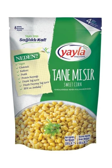 Yayla Haşlanmış Tane Mısır 220 gr ürün görseli 1