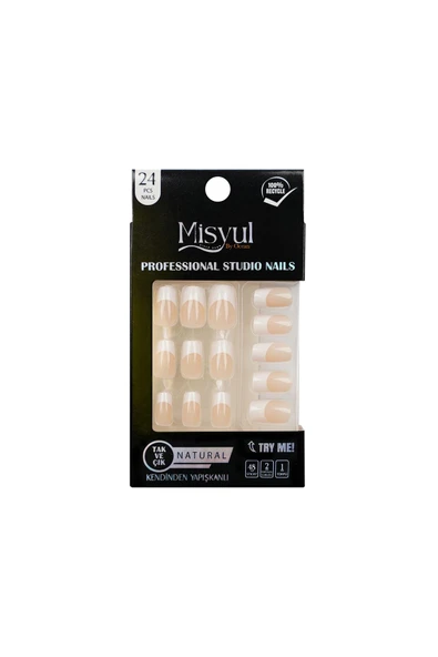 Misyul Takma Tırnak Tak Ve Çık, Sticker Yapıştırıcı, Portakal Çubuğu, Törpü Set ürün görseli 1