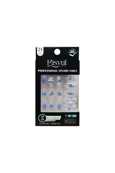 Misyul Takma Tırnak Tak Ve Çık, Sticker Yapıştırıcı, Portakal Çubuğu, Törpü Set ürün görseli 1