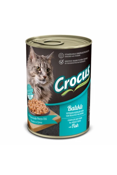 Crocus YETİŞKİN KEDİ BALIKLI YAŞ MAMA 400G Skt:09/2026 ürün görseli 1