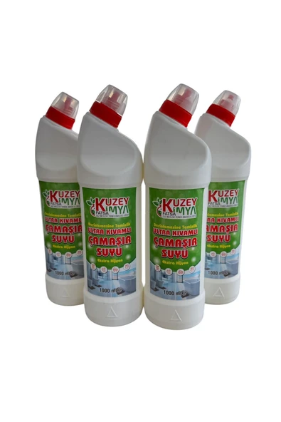 KUZEY KİMYA Ultra Kıvamlı Çamaşır Suyu 1000 ml X4 -Derinlemesine Temizlik ürün görseli 1