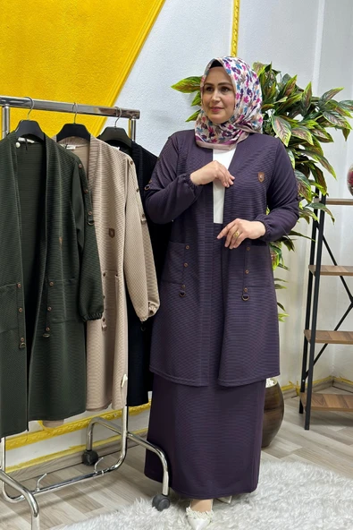 Kadın Büyük Beden Ottoman Cepli Çelik Hırka ürün görseli 1