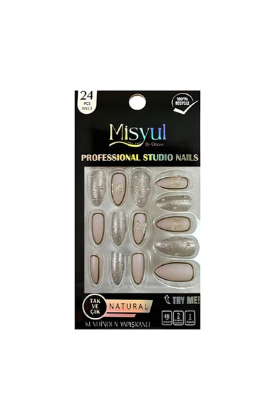 Misyul Takma Tırnak Tak Ve Çık, Sticker Yapıştırıcı, Portakal Çubuğu, Törpü Set ürün görseli 1