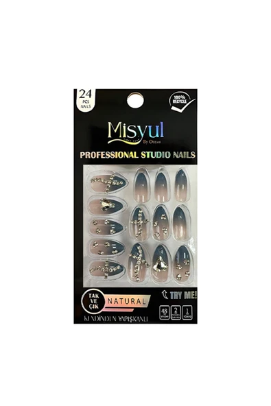 Misyul Takma Tırnak Tak Ve Çık, Sticker Yapıştırıcı, Portakal Çubuğu, Törpü Set ürün görseli 1