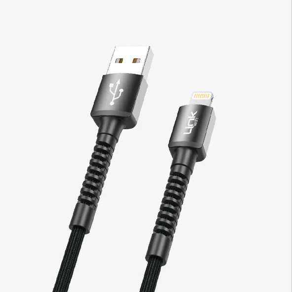 K550 Güvenli ve Hızlı 1m Örgülü Metal Kafa Lightning iPhone Şarj Kablosu ürün görseli 1