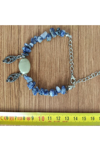 Lapis Lazuli & Aventurin Oval Taşlı El Yapımı Bileklik - (Hediyelik Paket olarak Kargolanır.) ürün görseli 1