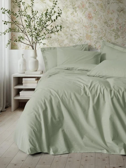Cotton Box Plain Çift Kişilik Nevresim Takımı Plain Adaçayı ürün görseli 1