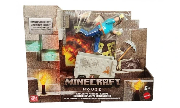 Minecraft Explosive Minecart Escape Action Figure & Accessories Toy Set Inspired By A Minecraft Movie  JGP20 ürün görseli 1
