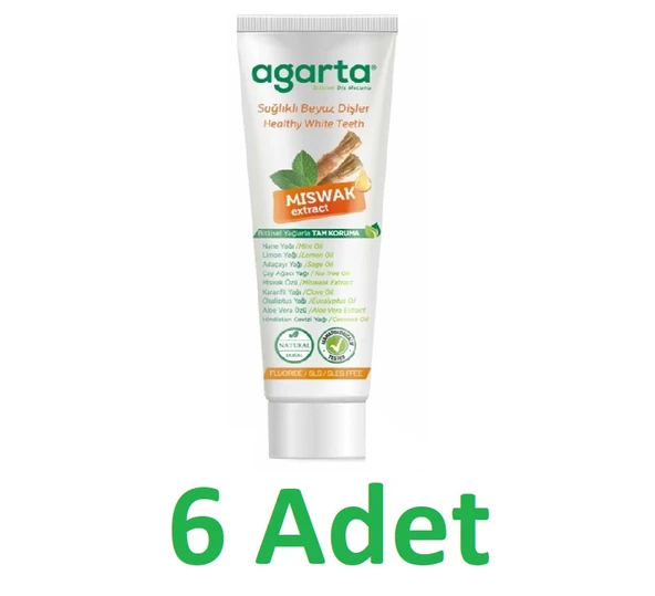 Agarta Diş Macunu Misvak Özlü 100ml x 6 adet ürün görseli 1