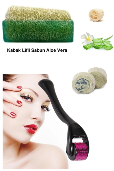 3'lü Kabak Lifli Aloe Vera Peeling Cilt Bakım Yenileme Titanyum Dermaroller Leke,Akne Ruşur Taşı ürün görseli 1