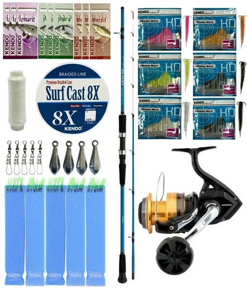Yek Outdoor Hazır Tekne Oltası Seti Shimano Kamış Alivio Boat Quiver 2,10m 50-150g 2pc&Shimano Makina Socorro 6000 SW ürün görseli 1
