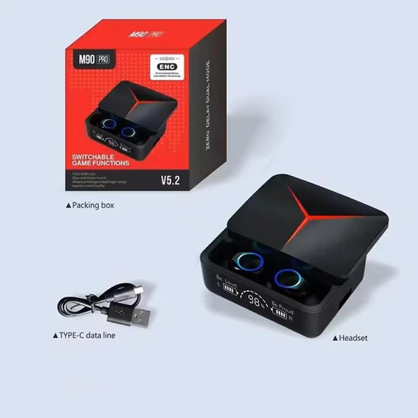 FioPlus M90 Pro Powerbanklı Kablosuz Bluetooth Kulaklık ürün görseli 1