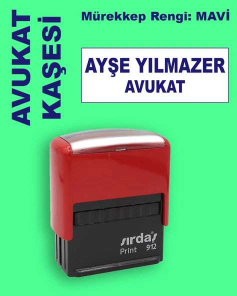Avukat Kaşesi, 912 (51mmx19mm) Mavi Keçeli Otomatik Kaşe ürün görseli 1