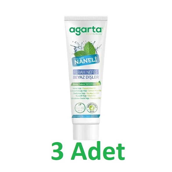 Agarta Diş Macunu Naneli 100ml x 3 adet ürün görseli 1