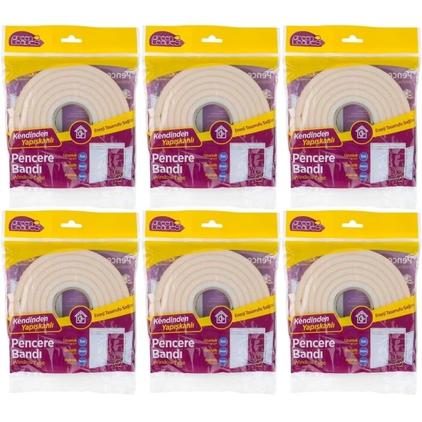 GreenLeaves Süngerli Pencere Bandı 5 Metre (6 Lı Set) ürün görseli 1