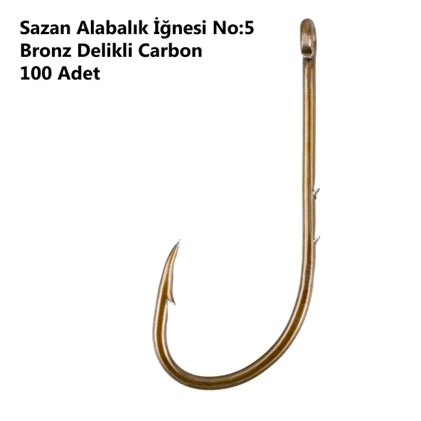 Effe Sazan Alabalık İğnesi No:5 Bronz Delikli Carbon 100 Adet 92666-5 ürün görseli 1