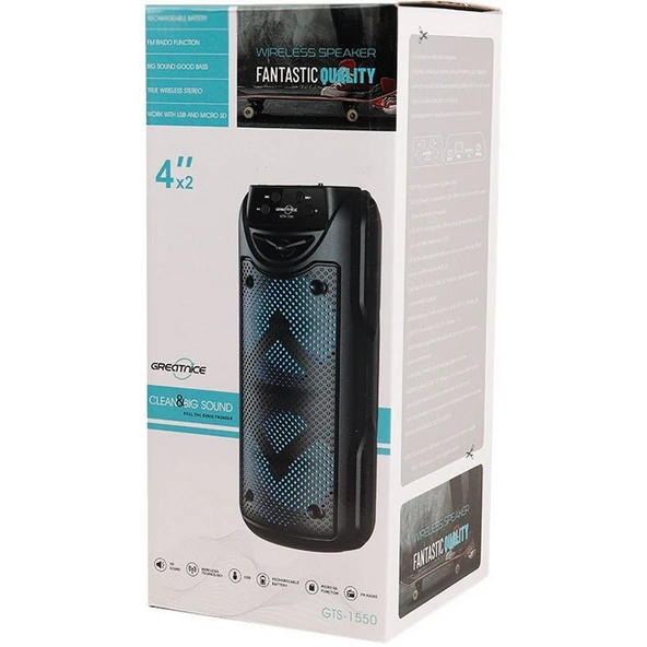 Gredtnice GTS-1550 Bluetooth RGB Hoparlör USB /TF kart /FM ürün görseli 1