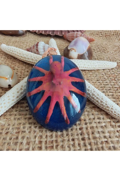 El Yapımı 3D Ahtapot Kolye Ucu (Hediyelik Paket olarak Kargolanır.) ürün görseli 1