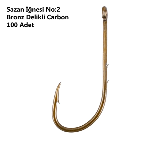 Effe Sazan İğnesi No:2 Bronz Delikli Carbon 100 Adet 92666-2 ürün görseli 1