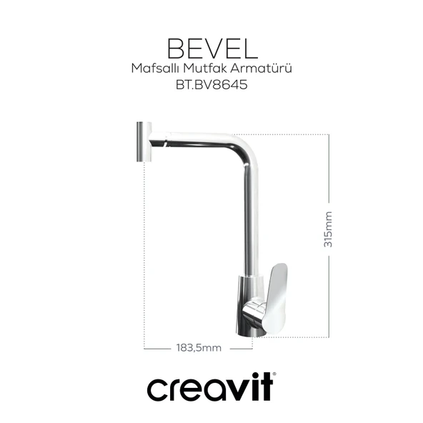 Bevel Mafsallı Mutfak Armatürü - Resim 2