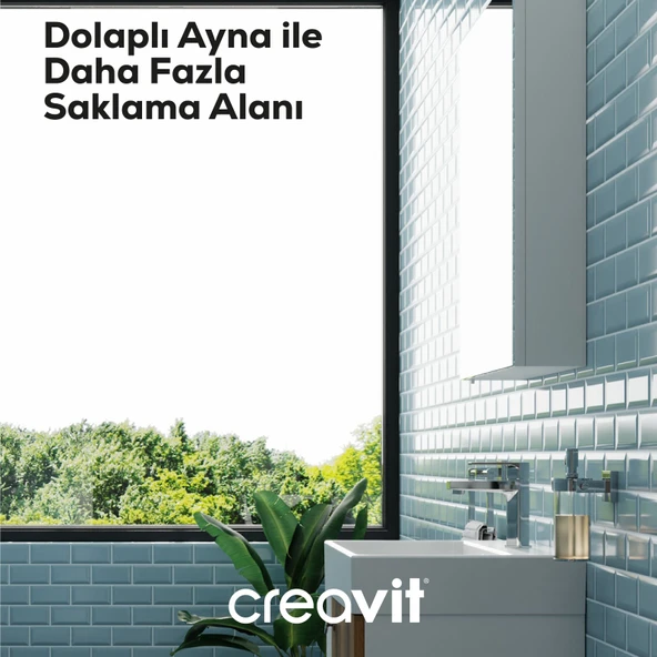 Font Dolaplı Ayna 50 cm Beyaz - Resim 4