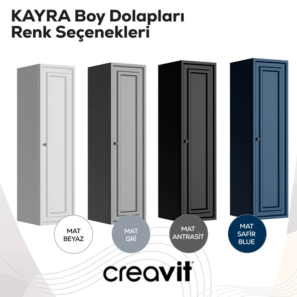 Kayra Boy Dolabı 130cm Mat Beyaz - Resim 3