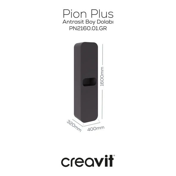 Pion Boy Dolabı 40*160 cm Gri ürün görseli 1