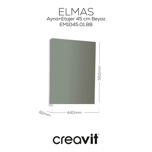 Elmas Ayna ve Etajer 45 cm Beyaz ürün görseli 1