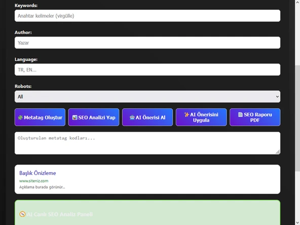 AI Destekli SEO Metatag Builder PRO+ - Resim 3