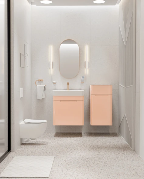 Colorit Çekmeceli Lavabo Dolabı 60 cm Şeftali Tüyü ürün görseli 1