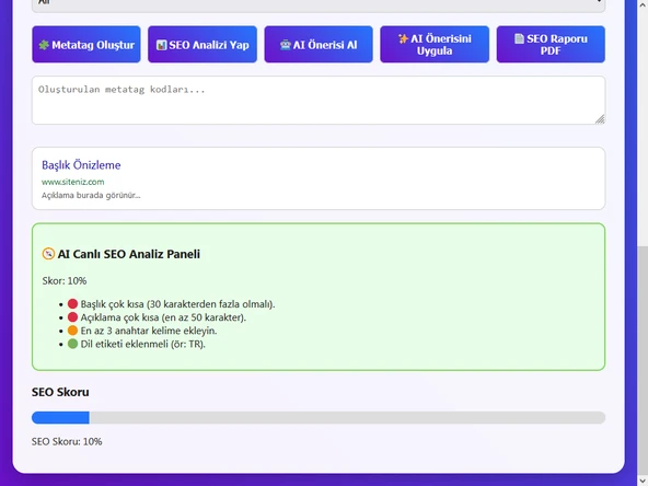 AI Destekli SEO Metatag Builder PRO+ - Resim 2