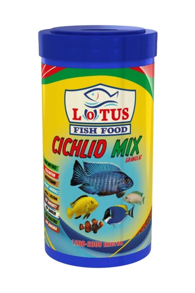 Lotus Cichlid Mix Granülk 250 Ml Malawi Ciklet Yunus Sarı Prenses Ahli Balık Yemi ürün görseli 1