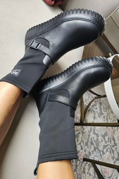 OPS 022 24620 Topukla Kadın Hakiki Deri Scuba Steç Kalın Tabanlı Bot ürün görseli 1